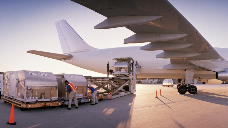 Cargo loaded into a plane