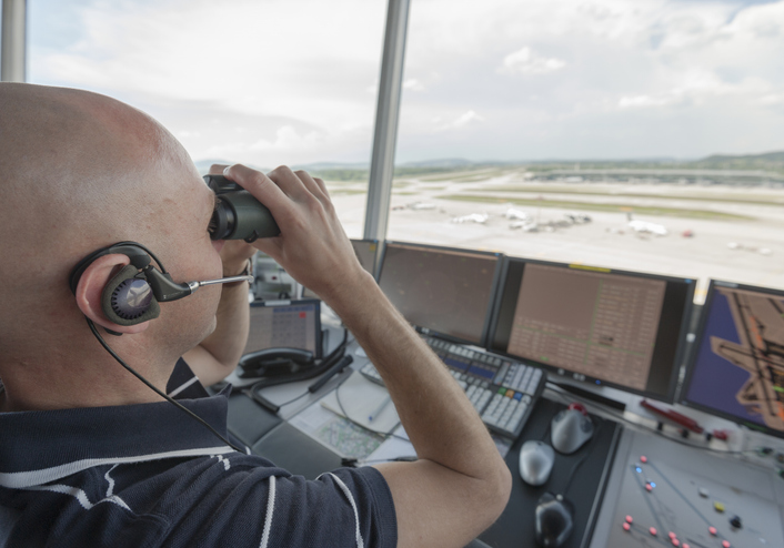 An air traffic controller 